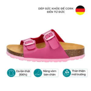 Dép Đế Cork Bé Gái - Bioline Kids Pink/Rose